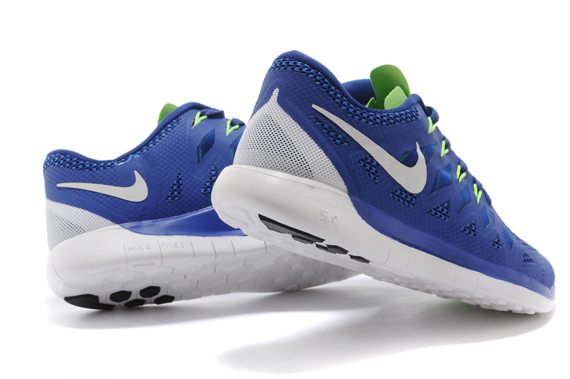 nouveau Nike Free 5.0 plus les hommes bleu fonce chaussures de course blanc (4)